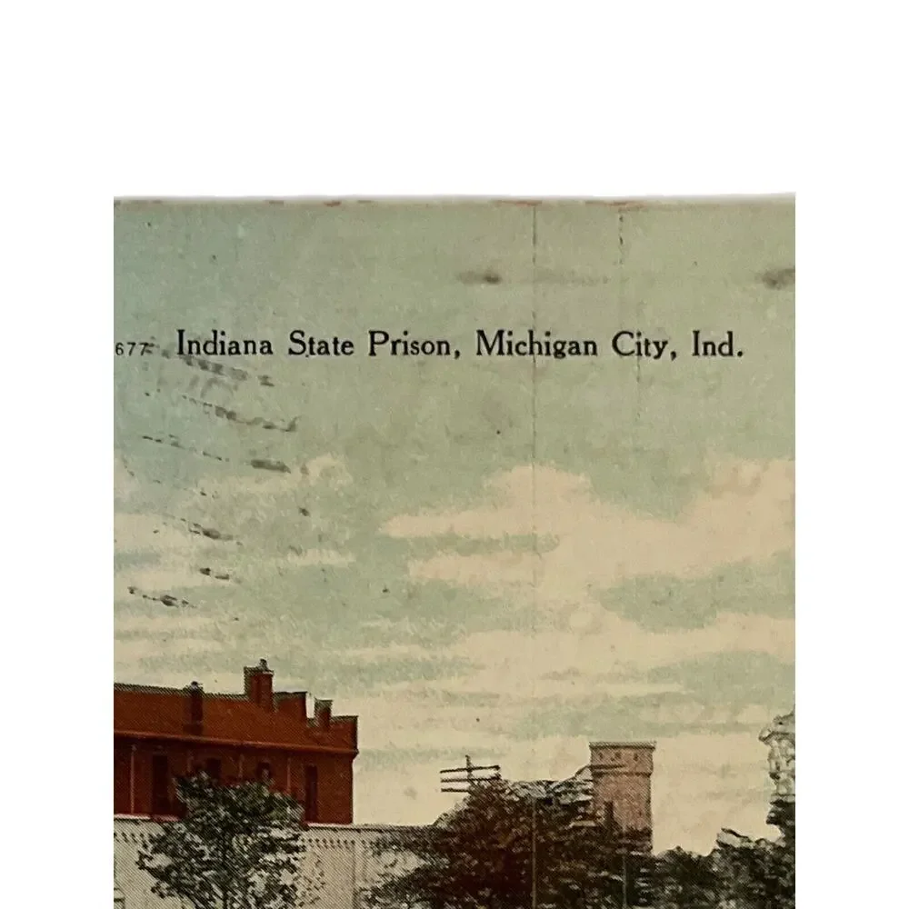 Antique 1908 Ephemera Postcard Indiana State Prison Michigan City IN Litho Print